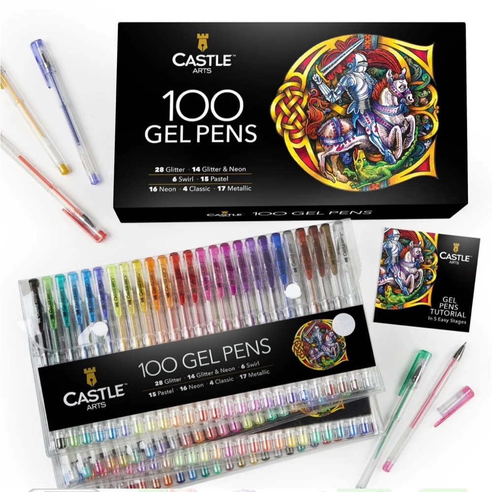 Castle Arts 100 Gel Pens Set